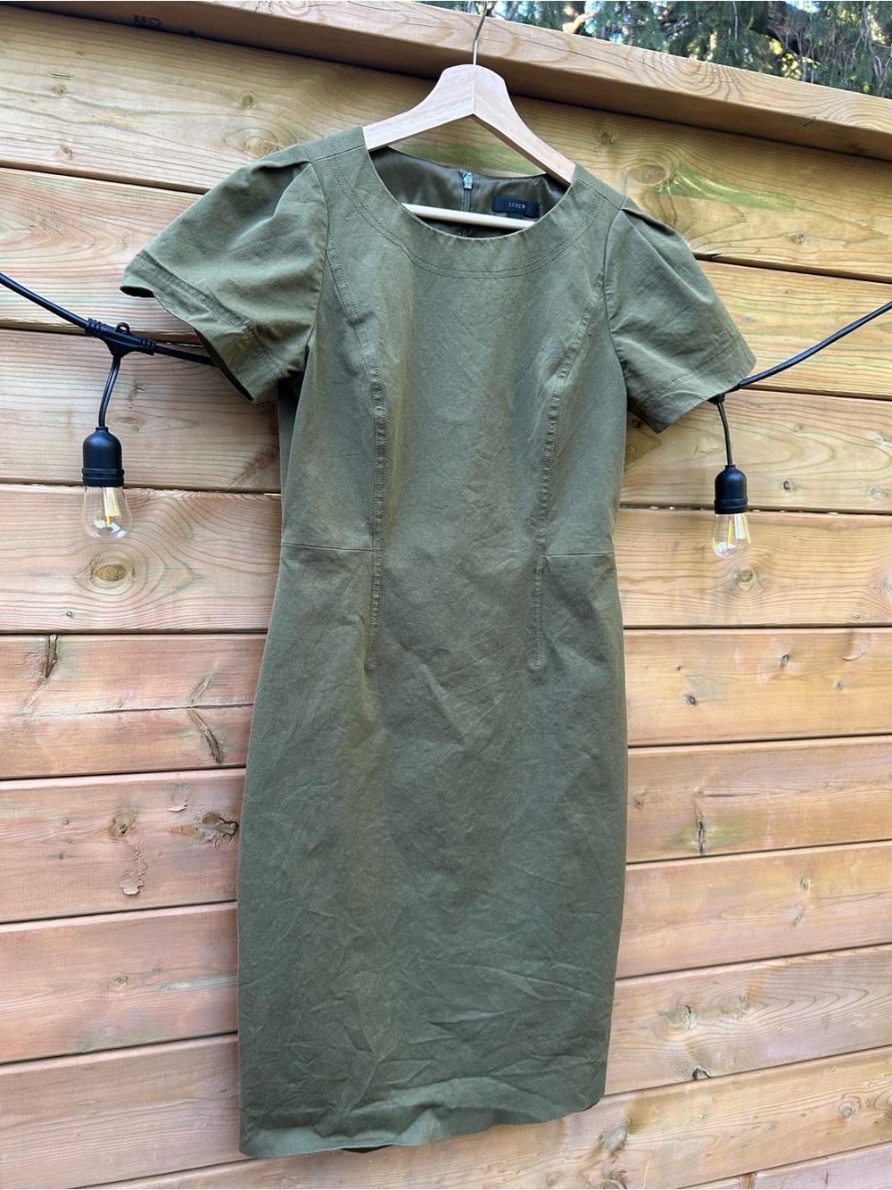 J Crew size 4 olive green structured workwear dress